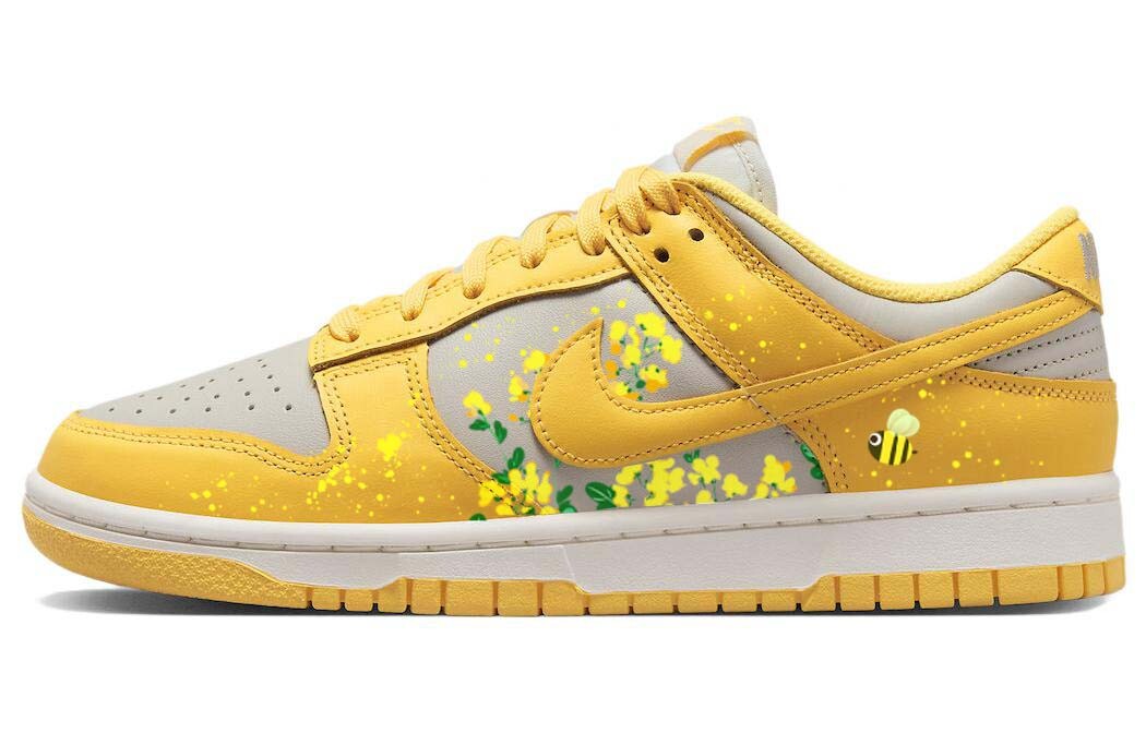 

Кроссовки Nike Dunk Skateboarding Shoes Women's Low-top Yellow/gray, желтый