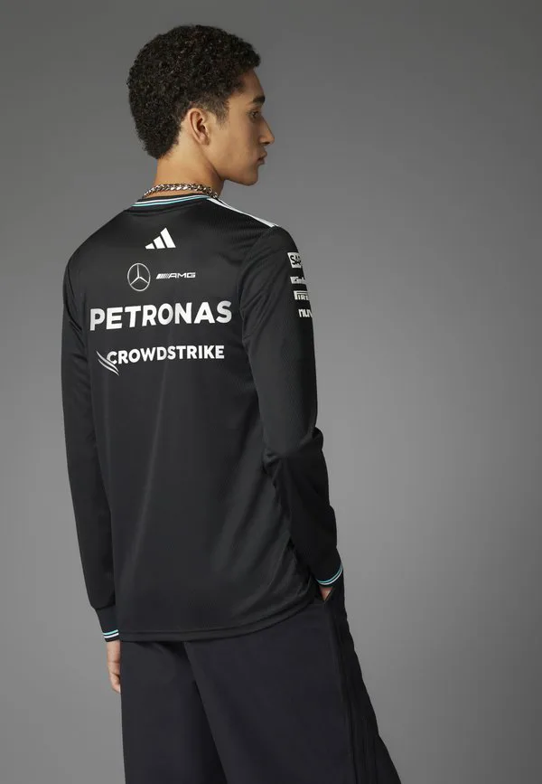 Mercedes amg petronas formula one team пилот, аутентичная футболка с длинным рукавом Adidas Originals, Black White