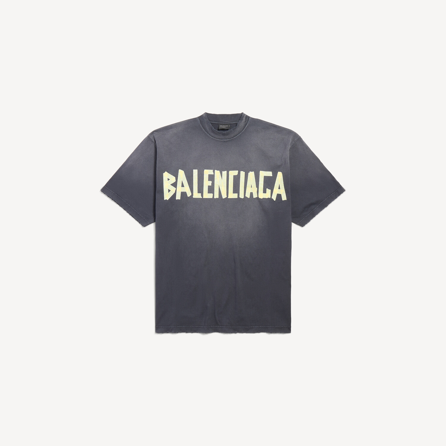 

BALENCIAGA Футболка Tape Type свободного кроя среднего размера, черного выцветшего цвета