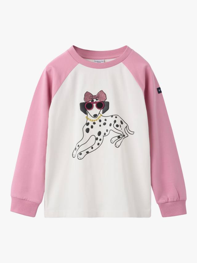 

Детский свитшот с принтом собаки из хлопка Polarn O. Pyret, Pink