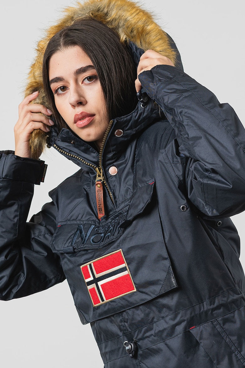 

Зимняя куртка баклажанового цвета с капюшоном Geographical Norway, синий