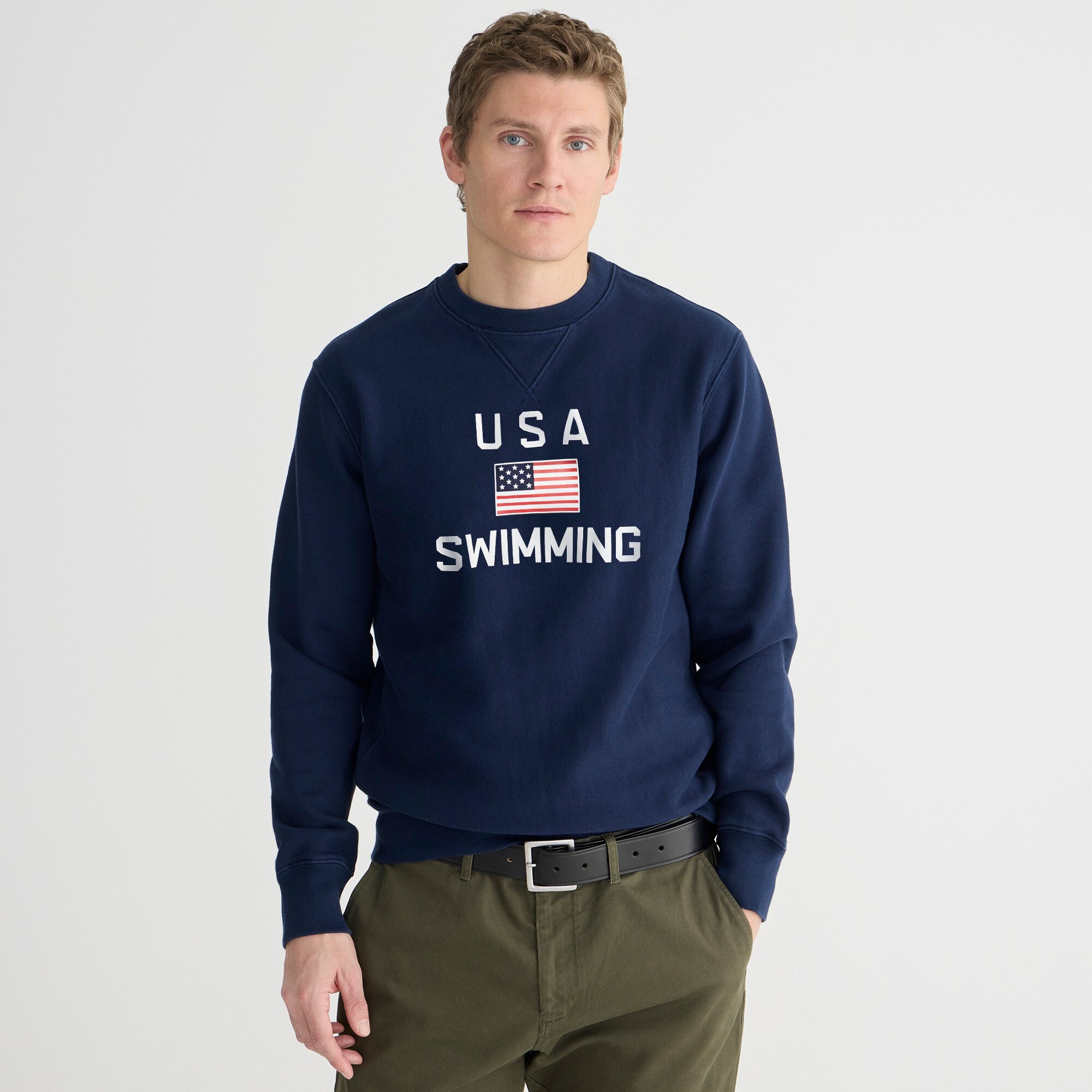 

Ограниченная серия usa swimming x heritage 14 унций. Флисовая толстовка с рисунком J.Crew, синий