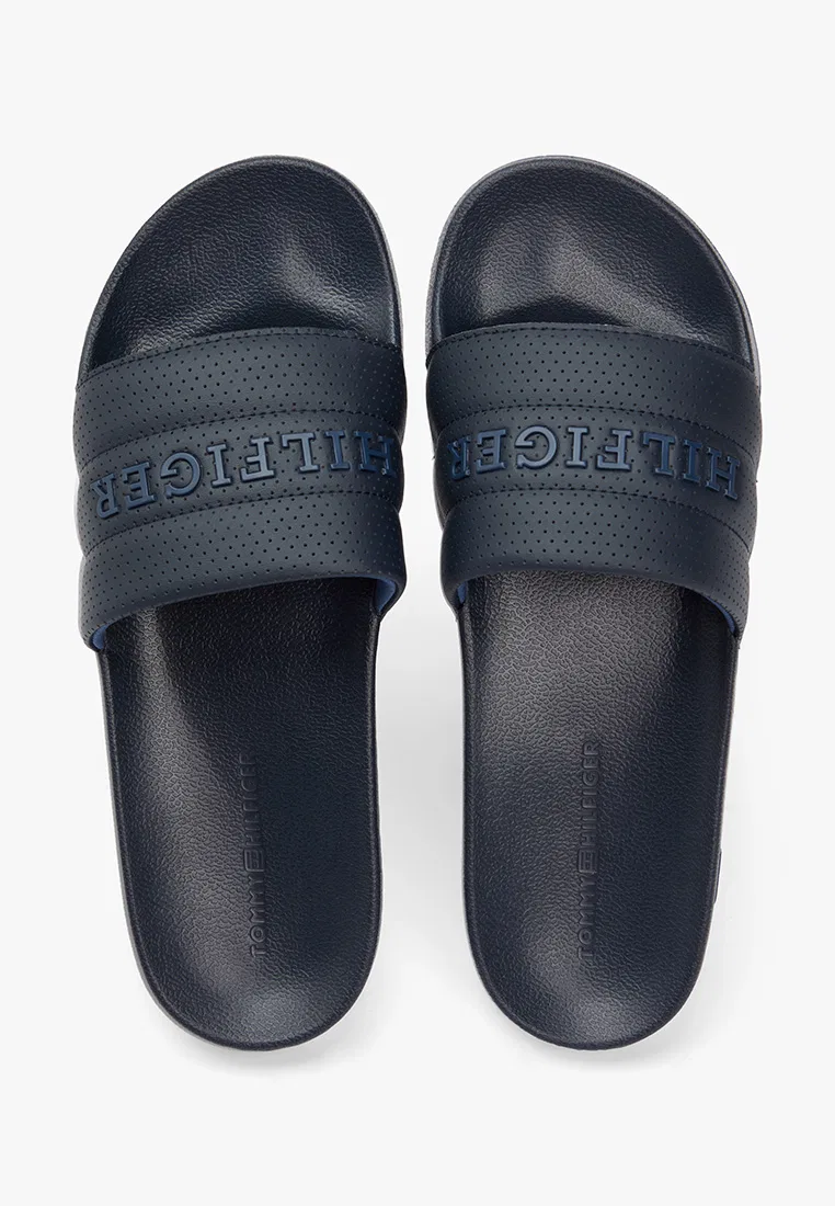 Сандалии Hilfiger Pad Perforated Pool Slides, перфорированные, Tommy Hilfiger, цвет Desert Sky — фото 2