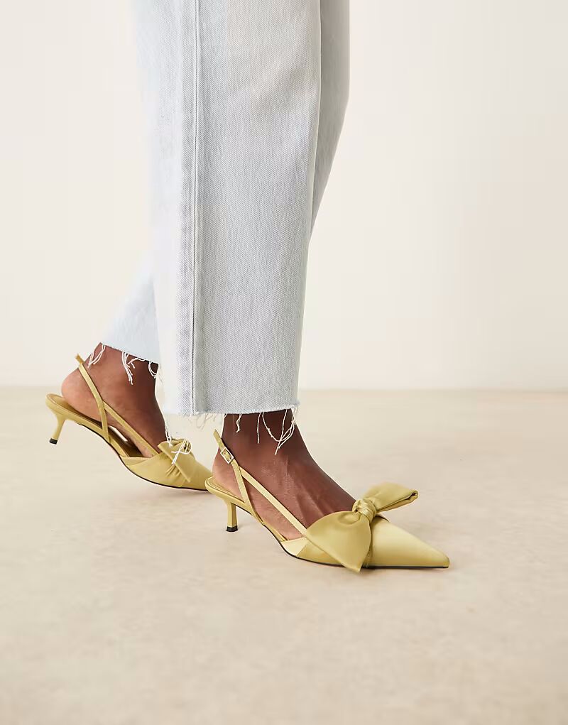 Туфли на каблуке-рюмочке ASOS DESIGN Sunshine зеленого цвета