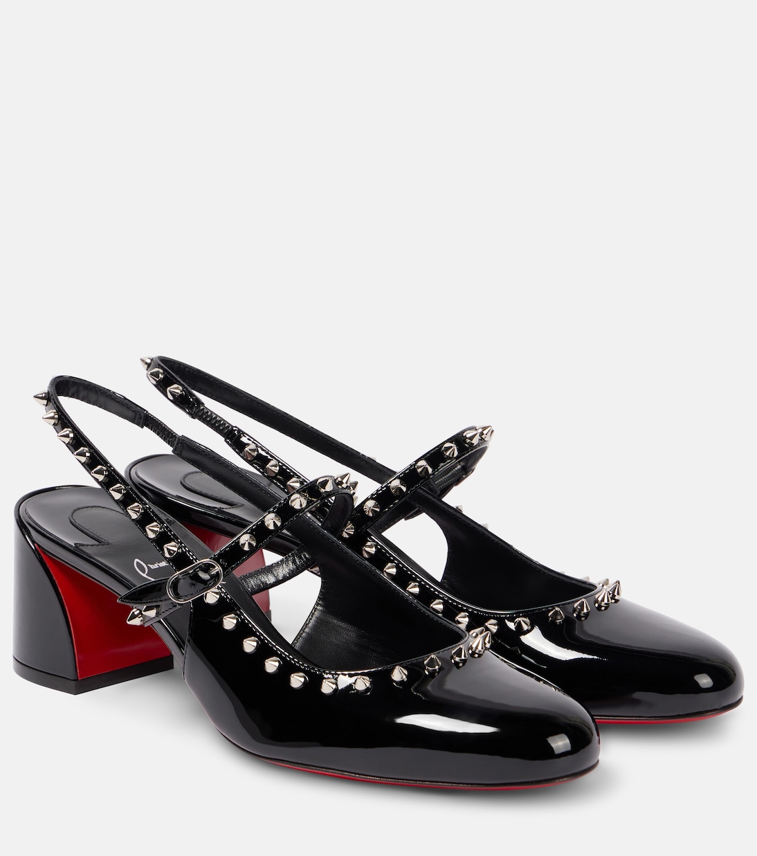 Janispikes 55 лакированные туфли Mary Jane Christian Louboutin, Black / Lin Black