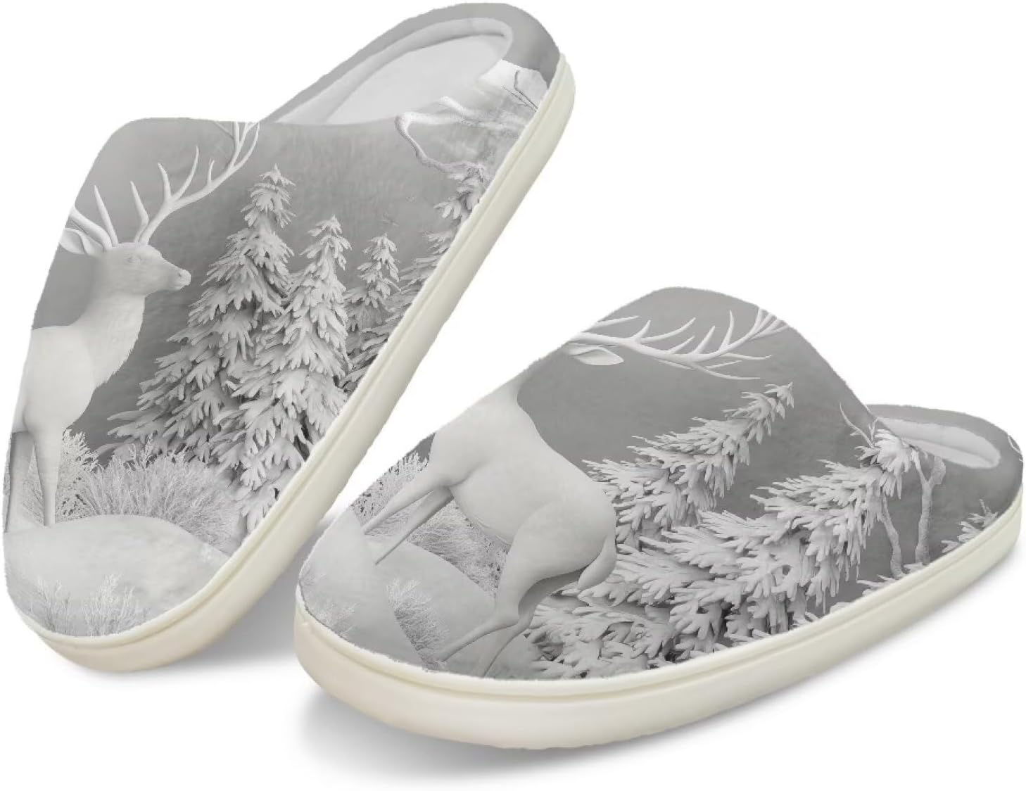 

Мягкие тапочки для женщин, домашние милые тапочки для подростков, размер 4-12 Cugasmaru, Deer