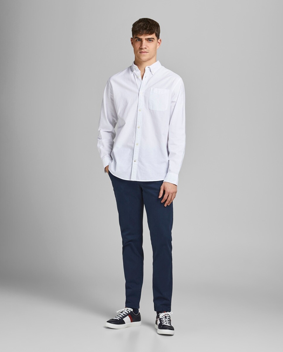 

Мужские узкие темно-синие брюки чинос Jack & Jones, темно-синий