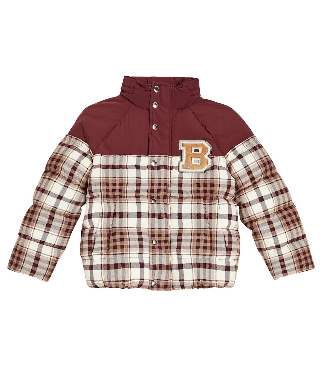 

Пуховик из хлопка в клетку Brunello Cucinelli Kids, мультиколор
