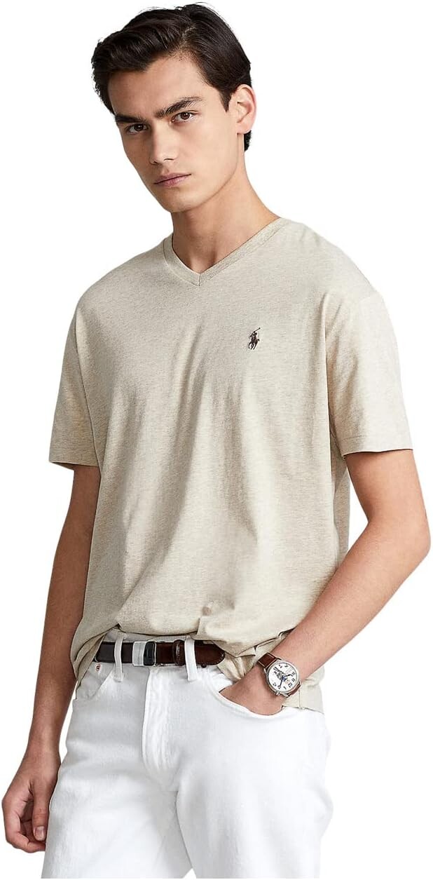 

Классическая футболка с V-образным вырезом Polo Ralph Lauren, цвет Expedition Dune Heather