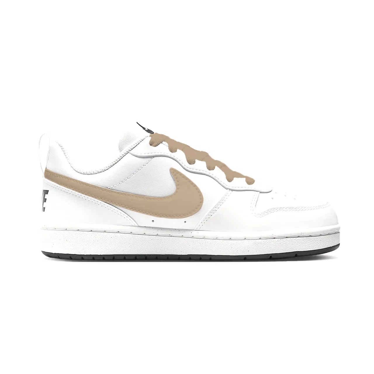 Детские кроссовки для скейтбординга Nike Court Borough Leopard Print с рисунком под леопарда бело-коричневые — фото 4