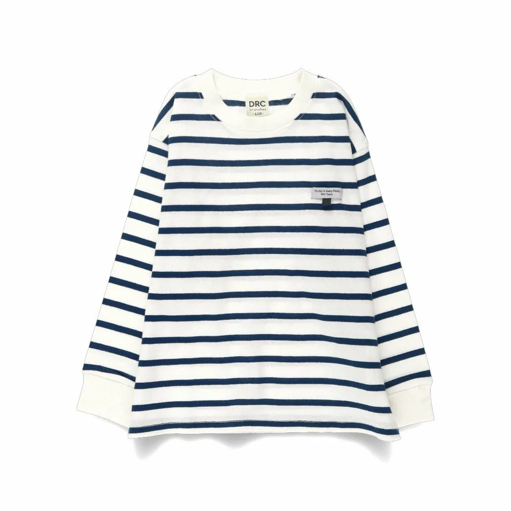 Полосатая футболка с длинными рукавами и петлей для именной бирки. Branshes, Navy blue — фото 2