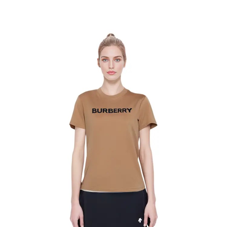 Футболка Burberry, женская, коричневый — фото 3