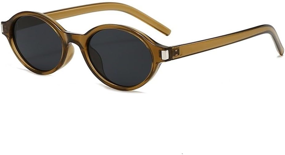 

Модные маленькие овальные солнцезащитные очки для женщин, защита от УФ-излучения UV400, ретро-панк, мужские солнцезащитные очки с леопардовым принтом, синие солнцезащитные очки SKFGNX, Tea Green Gray