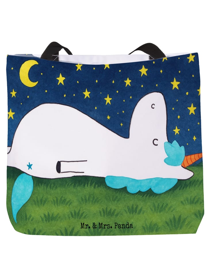 

Mr. & Mrs. Panda Сумка-шоппер с изображением единорога и звездного неба, без надписи, белого цвета