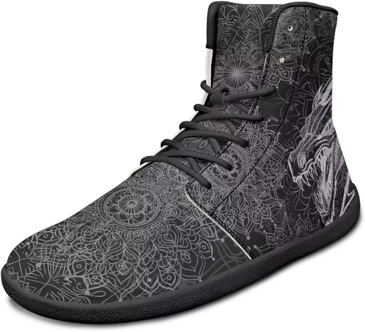 Мужские и женские босоножки Mens Wolves с высоким верхом, минималистичные кроссовки для трейл-раннинга с принтом лошади, босоножки с широкой носочной частью, кроссовки с принтом дракона Glomenade — фото 3