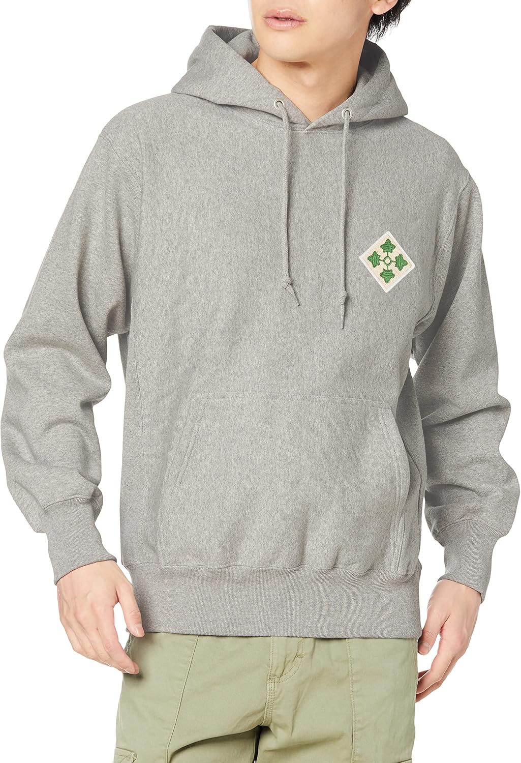 

Толстовка с капюшоном в стиле F с эмблемой 4-й пехотной дивизии, 354 г, с двухсторонней ребристой отделкой F-Style, серый