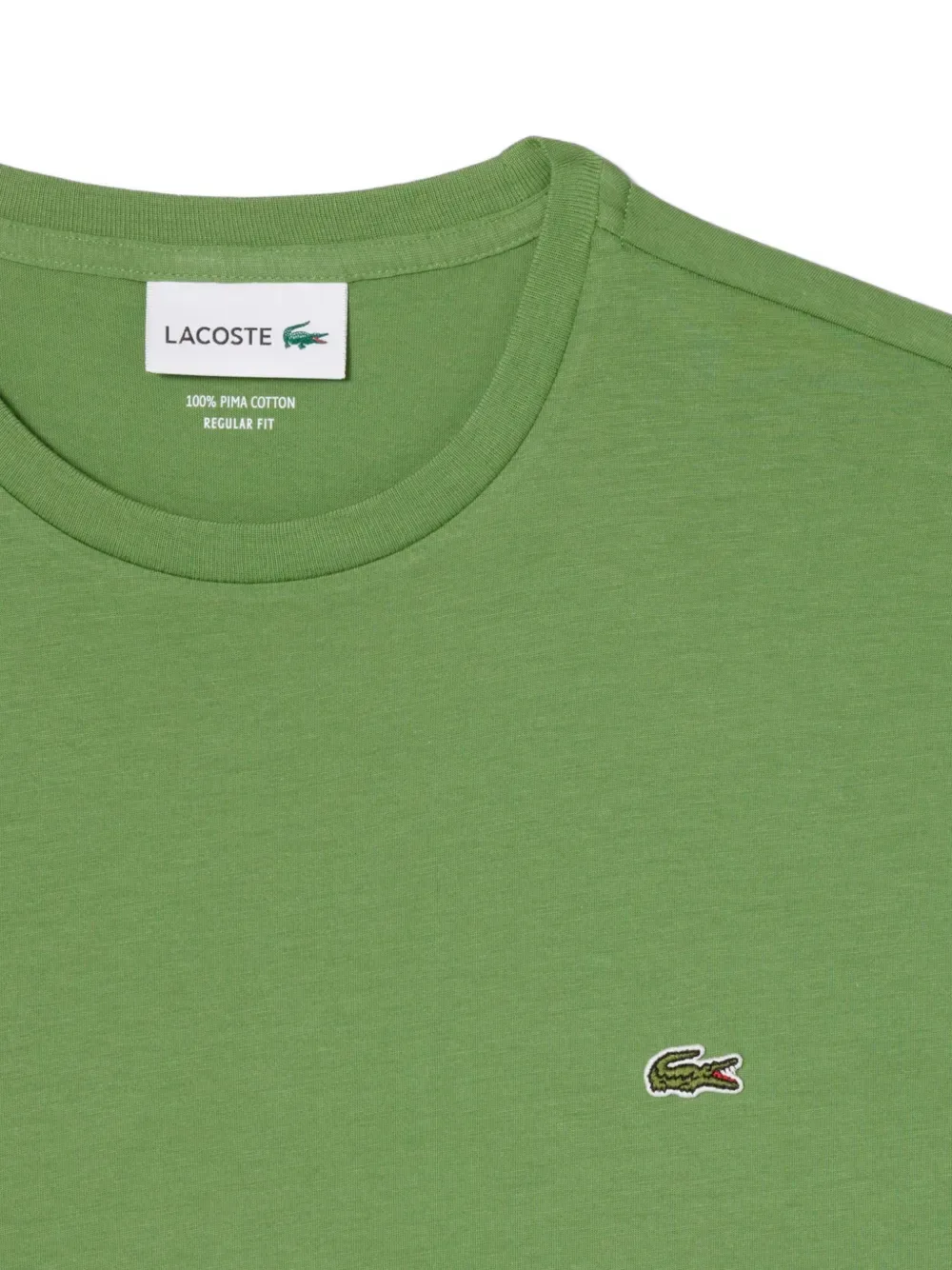 Футболка Lacoste с круглым вырезом, хлопок 100%, зеленый — фото 3