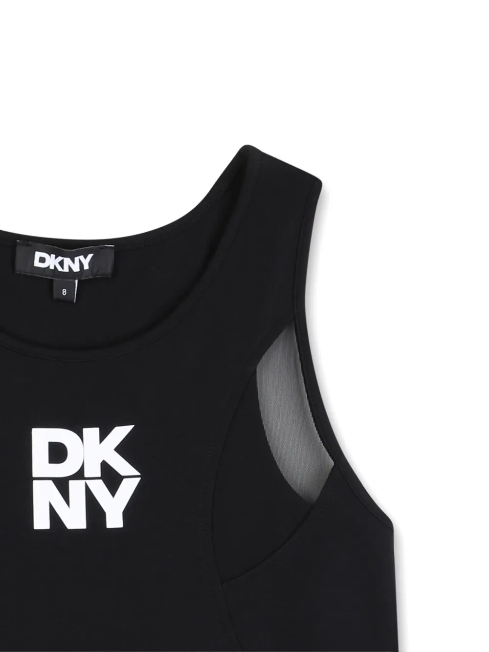 Топ с сетчатыми вставками Dkny Kids, черный — фото 3