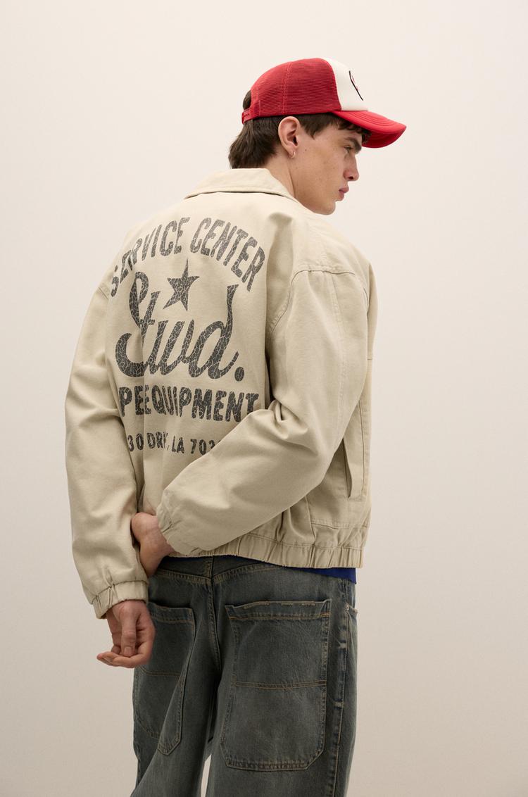 

Легкая стеганая хлопковая куртка Pull And Bear, бежевый
