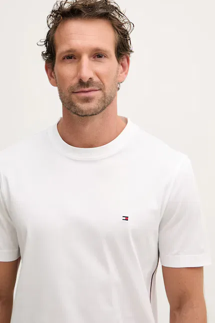 Футболка базовая хлопковая Tommy Hilfiger, белый — фото 4