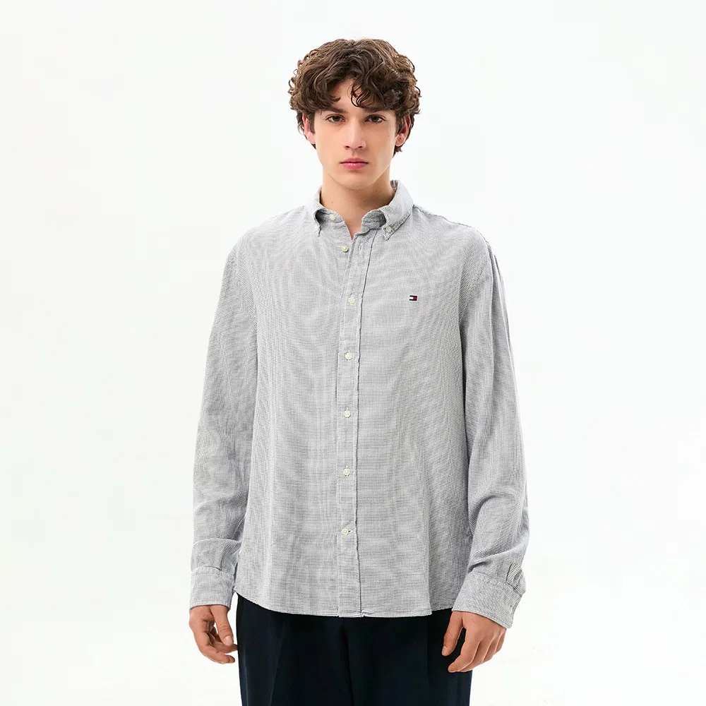 Мужская рубашка Dobby Structure, серая, от Tommy Hilfiger