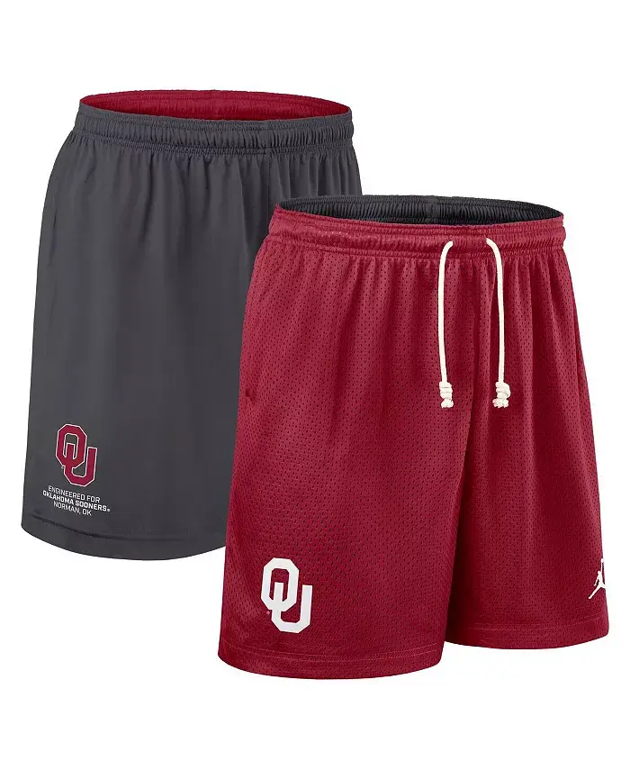 

Мужские реверсивные шорты для тренировок Oklahoma Sooners 2025 в цвете малиновый/угольный Jordan