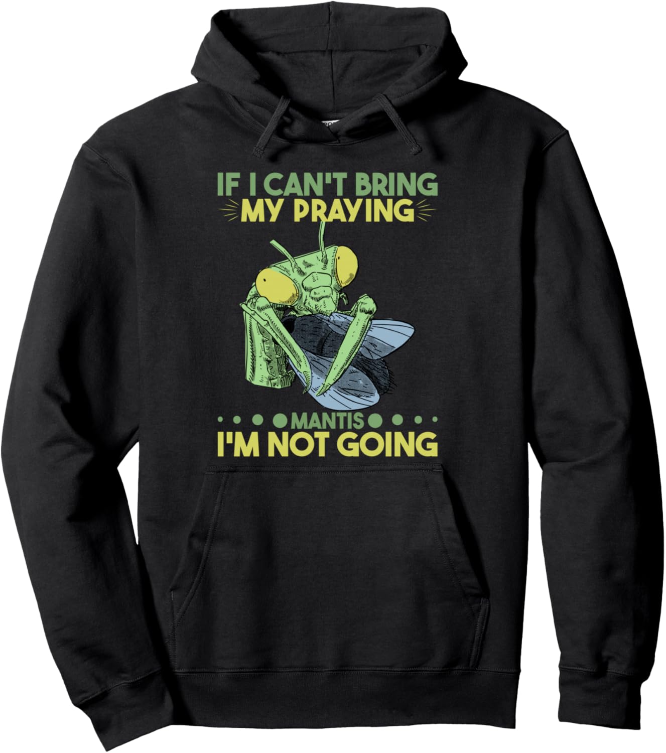 

Энтомолог Энтомология Худи с изображением богомола, черное Praying Mantis Shirt