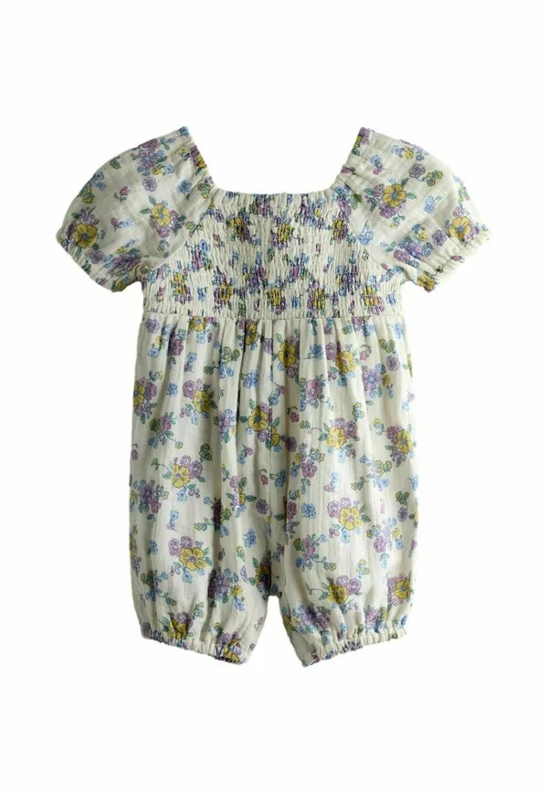 Детский комбинезон из марли с присборенным лифом, прямого кроя Jojo Maman Bébé, Cream Floral