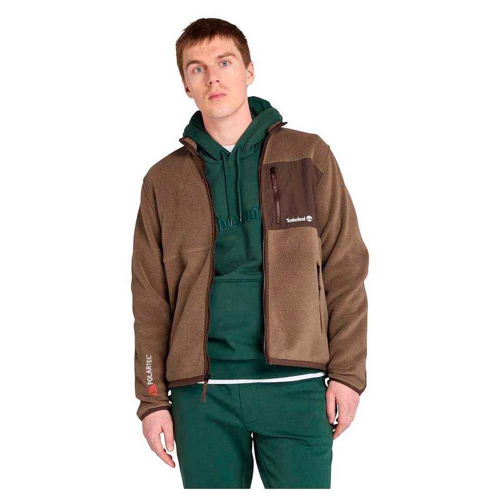 

Флис Timberland Sherburne Polartec 200 Mix Media full zip, коричневый