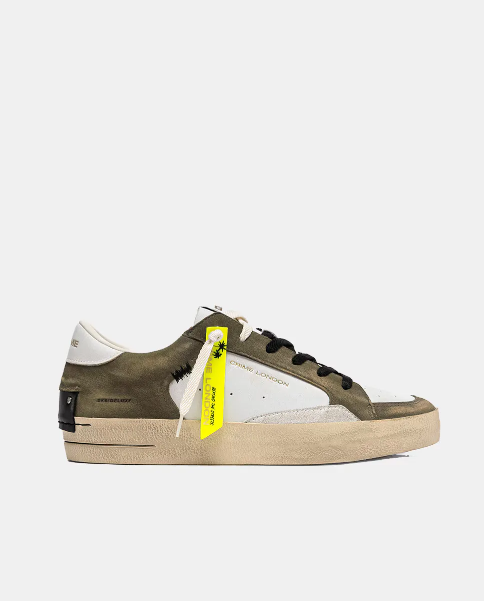 

SK8 Deluxe мужские низкие кожаные кроссовки в стиле шлема Crime London, зеленый