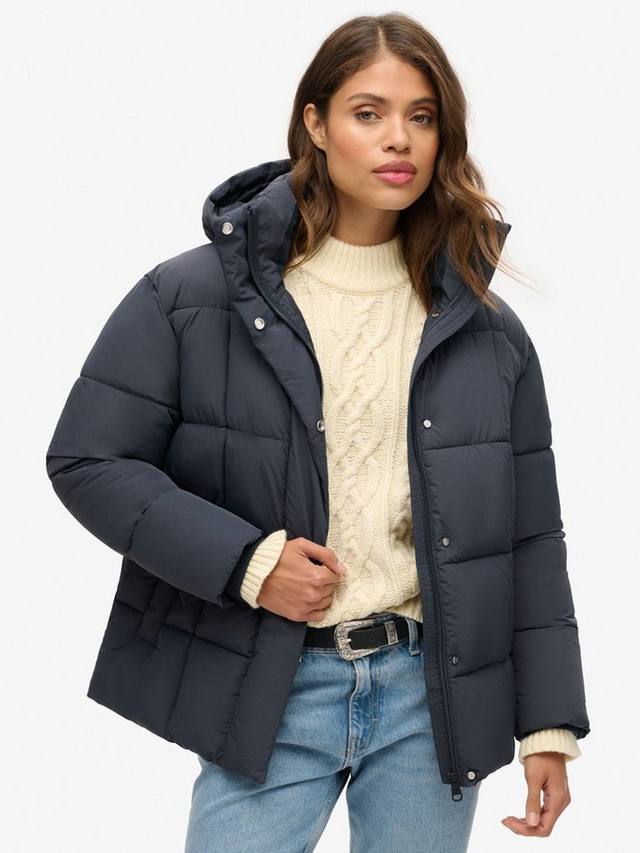 

Пуховое пальто из монпелье Superdry, цвет Eclipse Navy