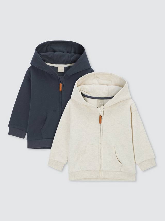 

Детская толстовка на молнии John Lewis, цвет Navy/Neutrals