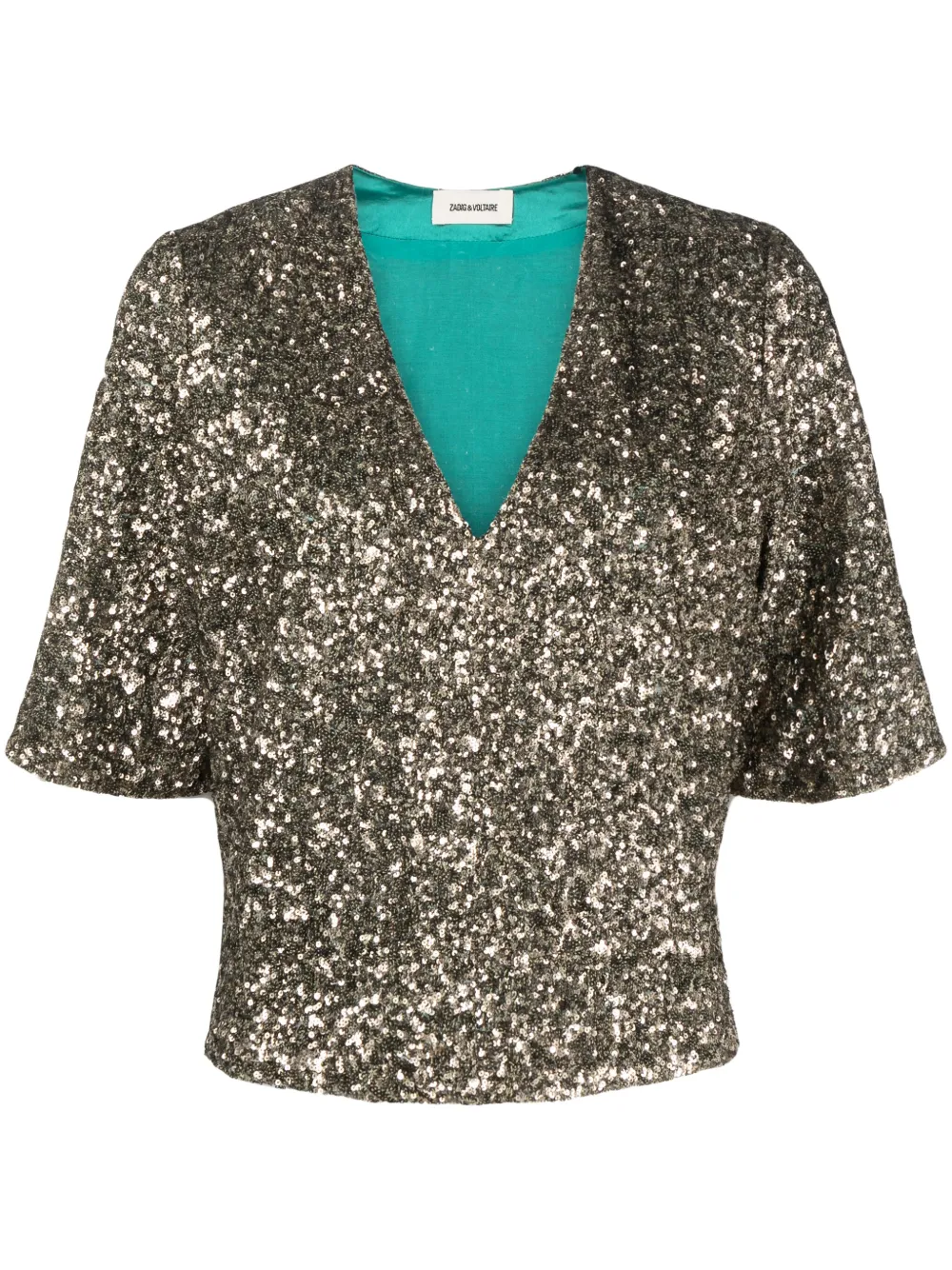 

Блузка с короткими рукавами и пайетками Zadig&Voltaire, золотой