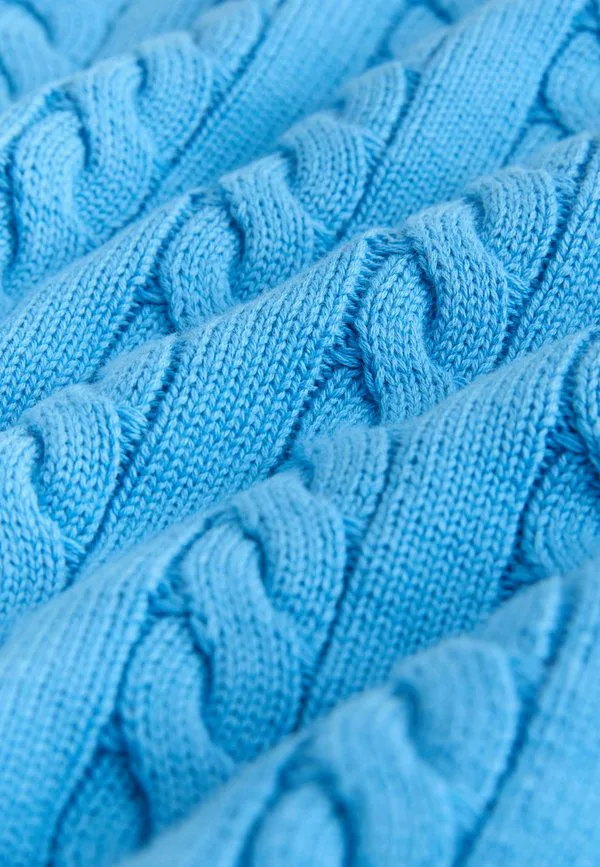 Джемпер с круглым вырезом и косами стандартного кроя Next, Blue — фото 3