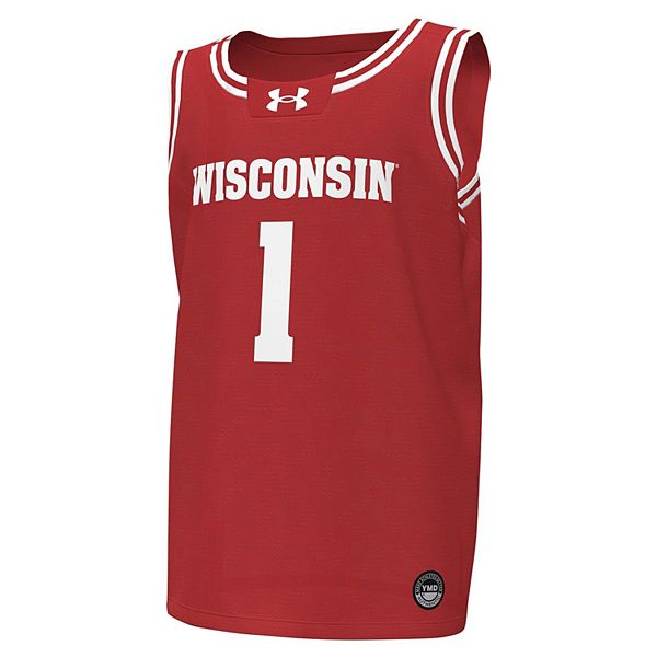 Молодежная баскетбольная форма wisconsin badgers #1 red Under Armour — фото 3
