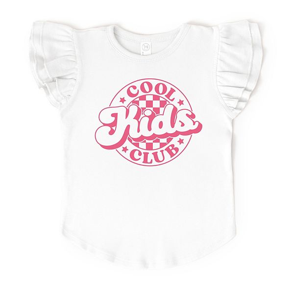 

Футболка с рукавами-крылышками в клетку Cool kids club The Juniper Shop, White