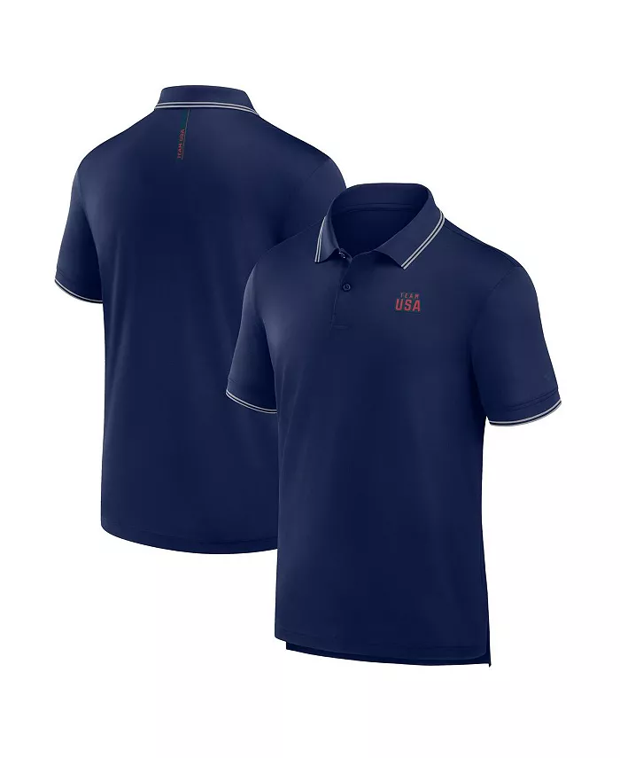 

Мужская спортивная поло Team USA Front Office Move Mono Pique в темно-синем цвете Fanatics