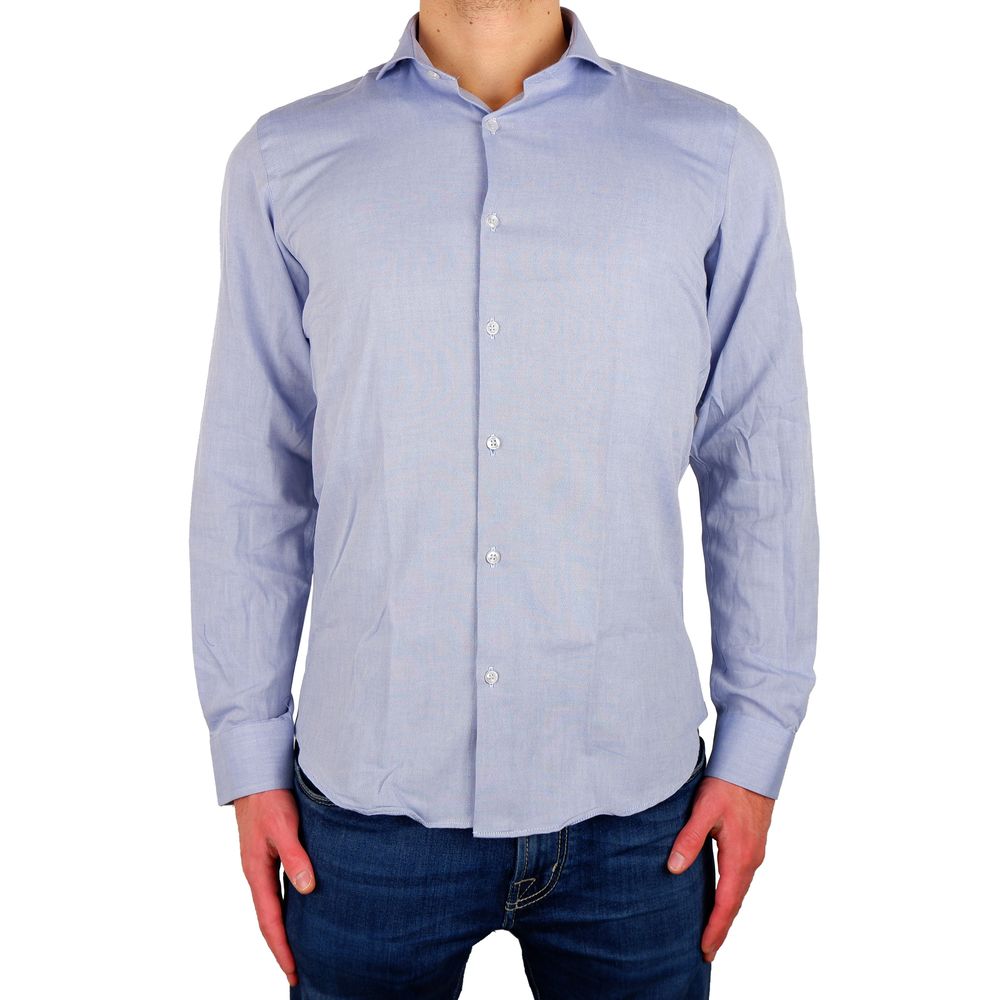 

Элегантная рубашка Milano Light Blue Oxford Made in Italy, светло-голубой