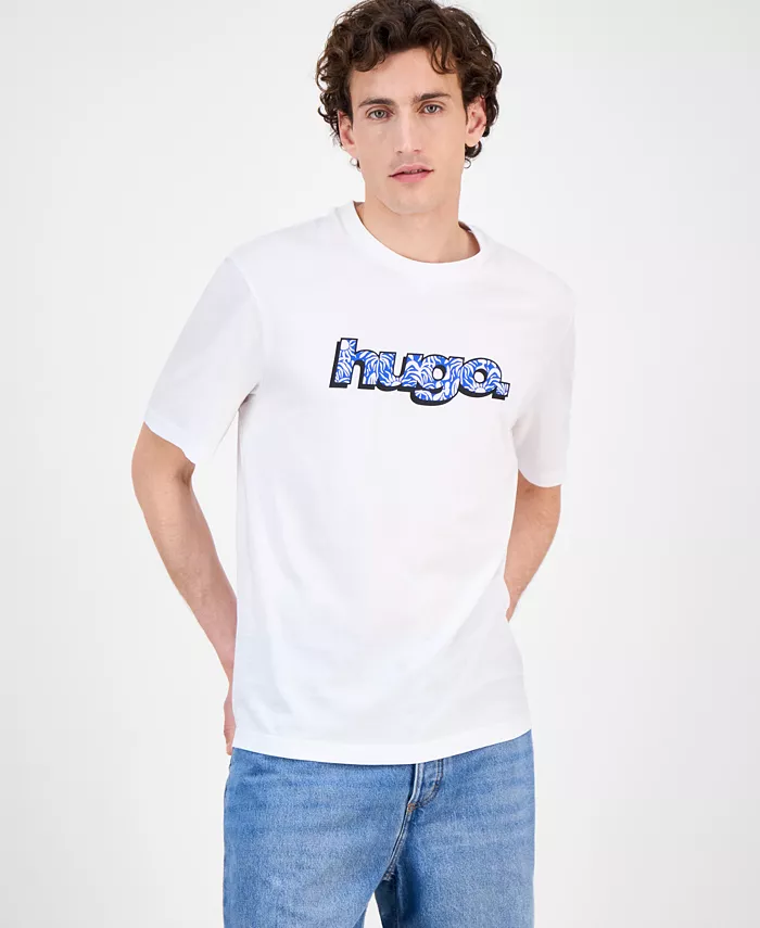 

Мужская хлопковая футболка Nugibol с логотипом Hugo Boss, белый