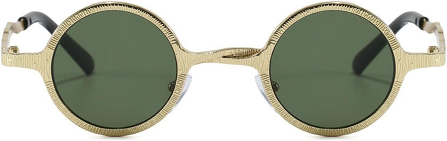 

Панк-солнцезащитные очки круглой формы для мужчин и женщин, 2025 год, роскошные ретро-очки в маленькой оправе для мужчин, панк-очки для активного отдыха, солнцезащитные очки UV400 mincl, Green