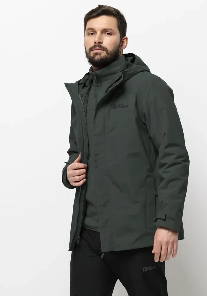 

Функциональная куртка 3-в-1 Jack Wolfskin "ALTENBERG 3IN1 JKT M " (2 шт.), с капюшоном, цвет Black-Olive