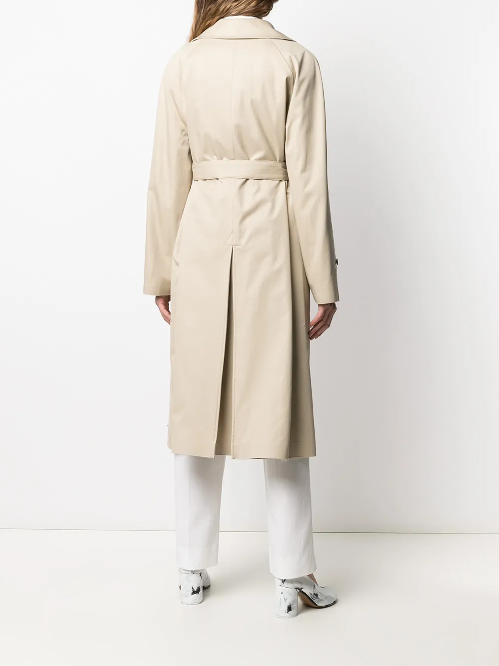 Однобортное пальто с заостренными лацканами Maison Margiela, бежевый — фото 4