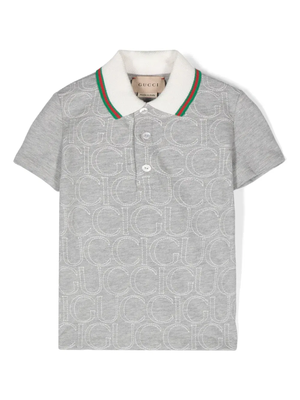 Футболка с вышитым логотипом Gucci Kids, серый