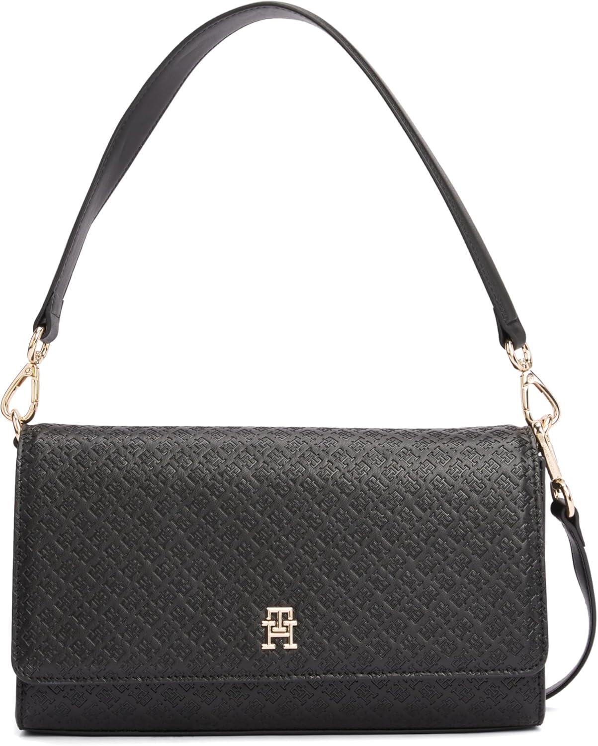 

Женская сумка через плечо Tommy Hilfiger с монограммой и съемным ремнем через плечо, Black