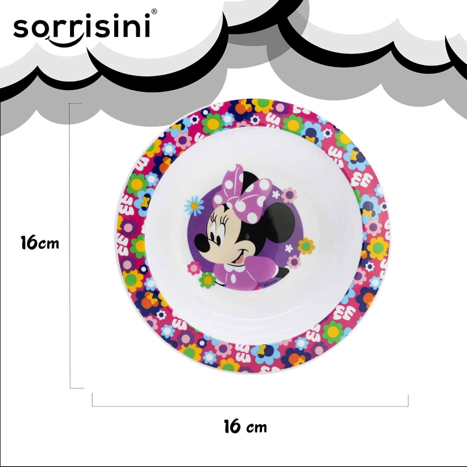 Детский набор посуды Minnie Mouse, тарелка, миска для каши, чашка для питья 260 мл Sorrisini — фото 4