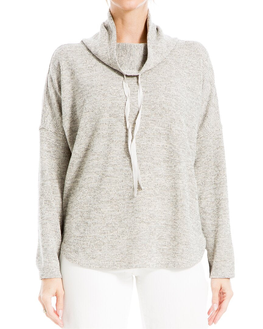 

Трикотажный топ Max Studio Cowl Neck Rib Knit, коричневый