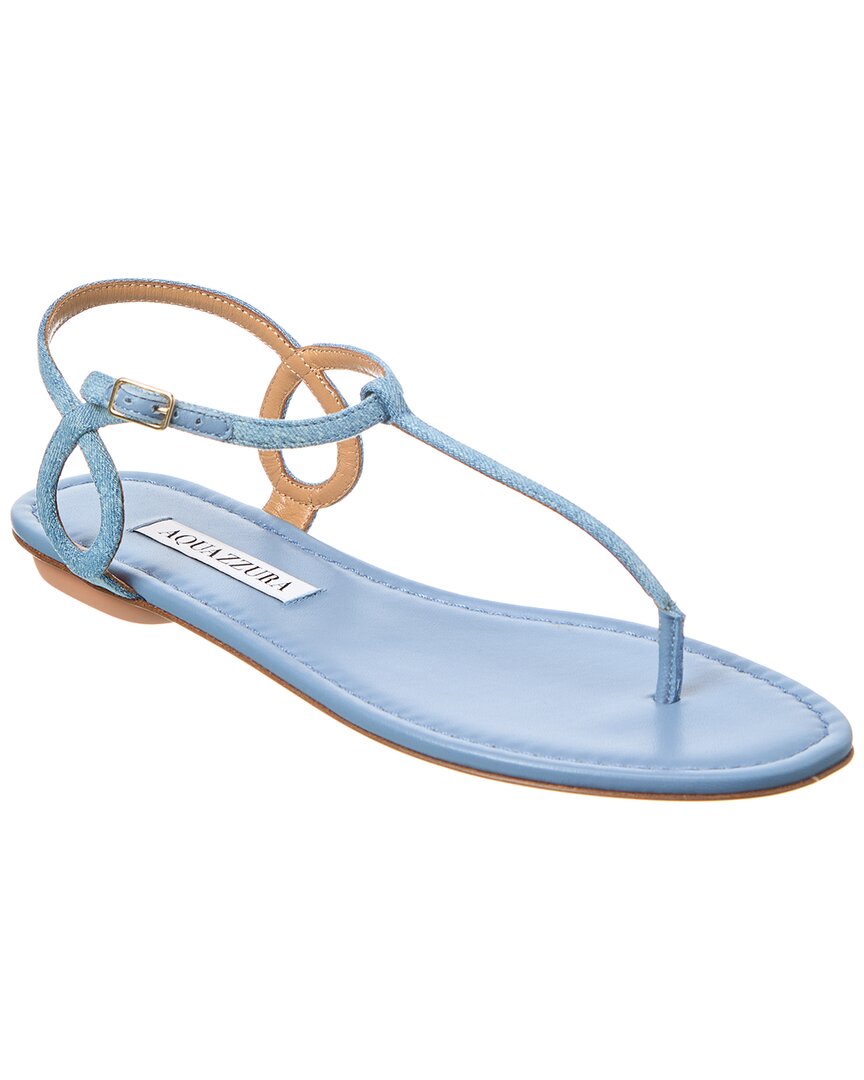 Акваццура Almost Bare Джинсовые и кожаные сандалии Aquazzura, синий