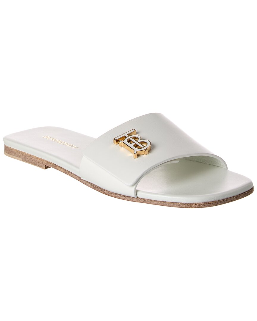 Burberry Monogram Leather Sandal, белый