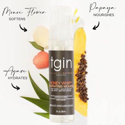 Увлажняющий мусс Tgin Honey Whip для натуральных, сухих, вьющихся и поврежденных волос Thank God It's Natural — фото 2