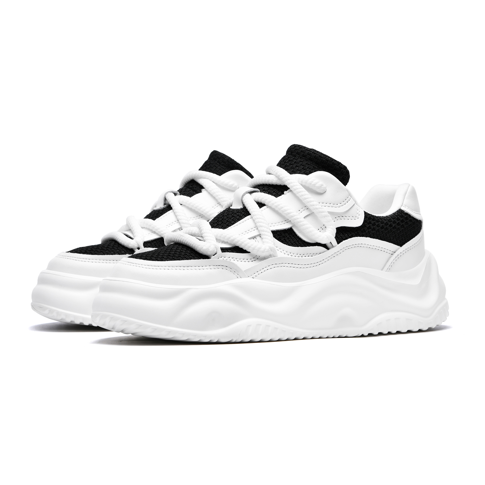 

Мужские низкие кроссовки для скейтбординга, увеличивающие рост, легкие, дышащие, нескользящие JIANDONG, Black White